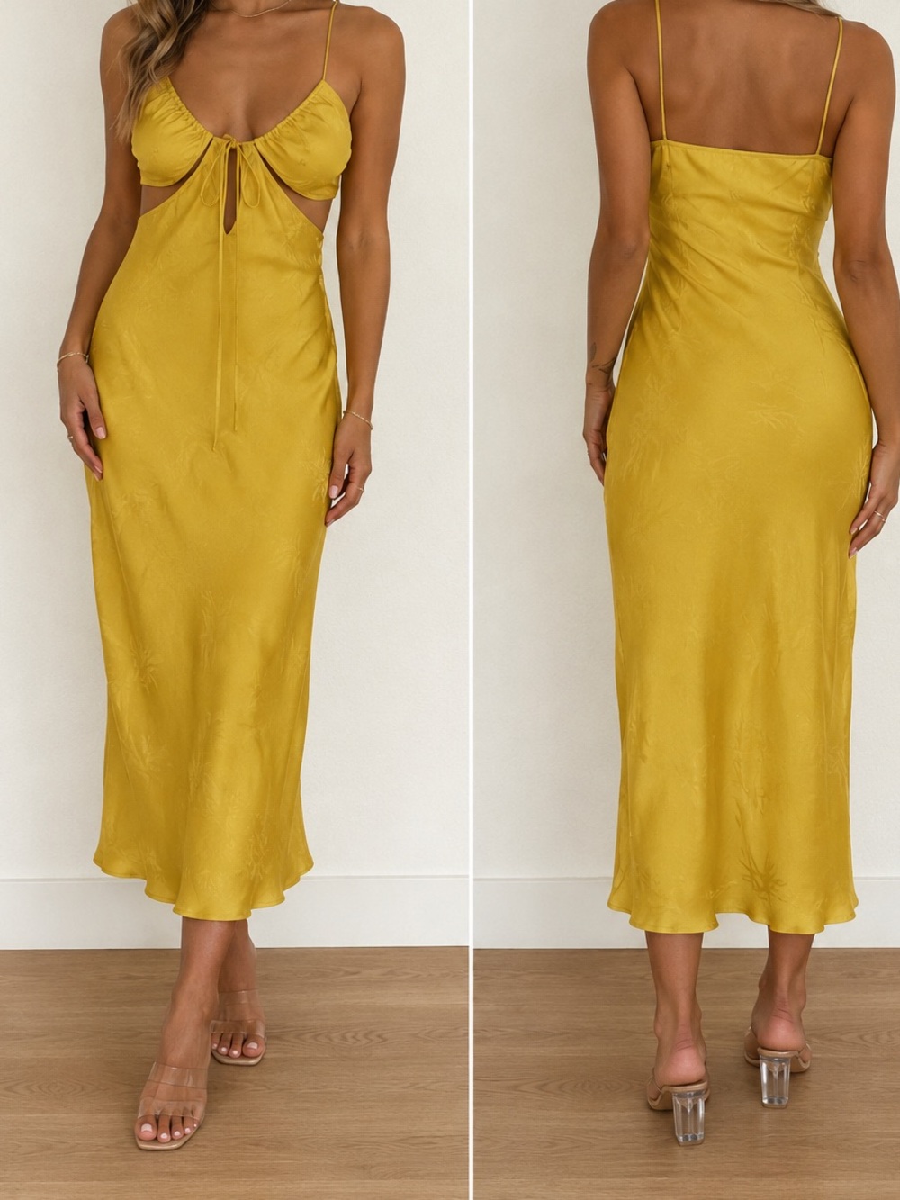 Rumored NWT Maize Bamboo Yellow Midi Dress